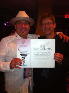 Tony D'Annunzio and Karl Rausch win "Best Documentary" at 2012 Las Vegas Film Festival for LOUDER THAN LOVE-The Grande Ballroom Story